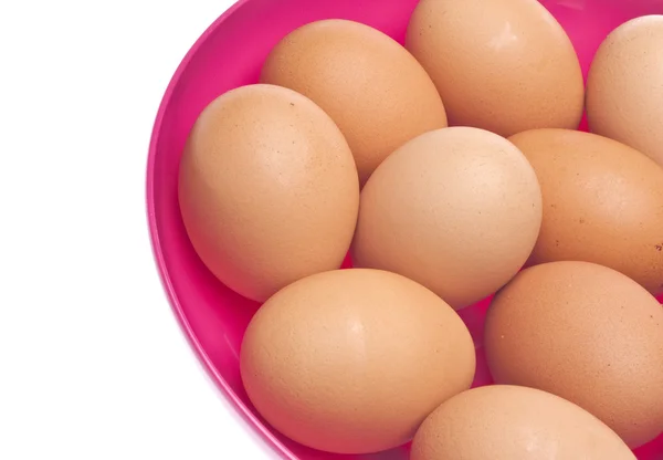 Tál friss tojás신선한 달걀의 그릇 — 스톡 사진