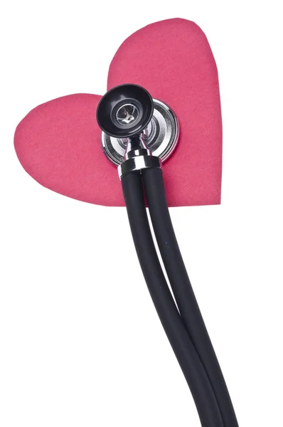 Stetoskop słucha serca — Zdjęcie stockowe