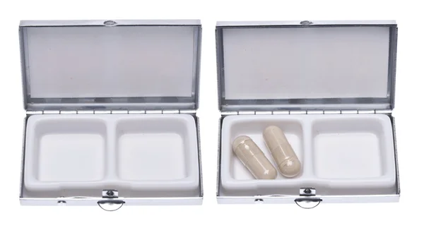 Пара таблетки коробки — стокове фото