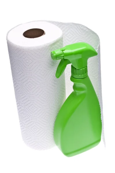 Nettoyage avec des serviettes en papier — Photo
