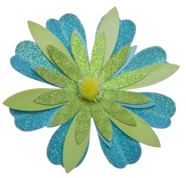 青および緑の花の背景 — ストック写真