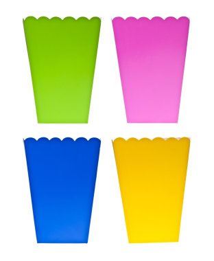 Vibrant Colored Treat Boxes Filled with Popcorn clipart