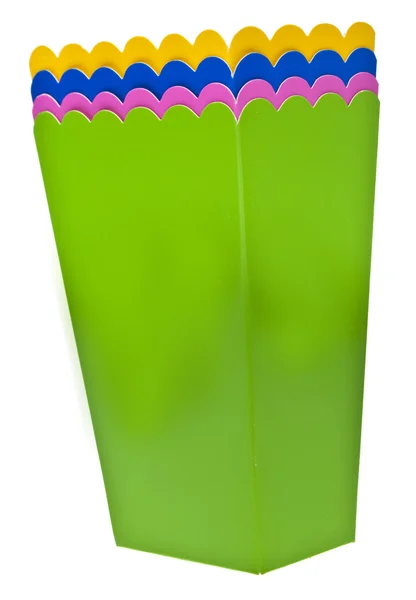 Zářivé barevné léčit krabice plné popcorn — Stock fotografie