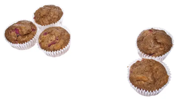 Sağlıklı kepekli ravent muffins — Stok fotoğraf