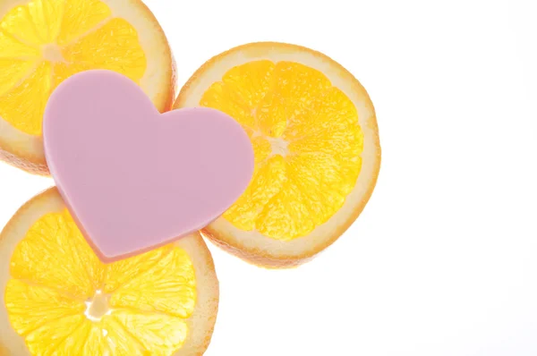心脏健康橙子 — 图库照片
