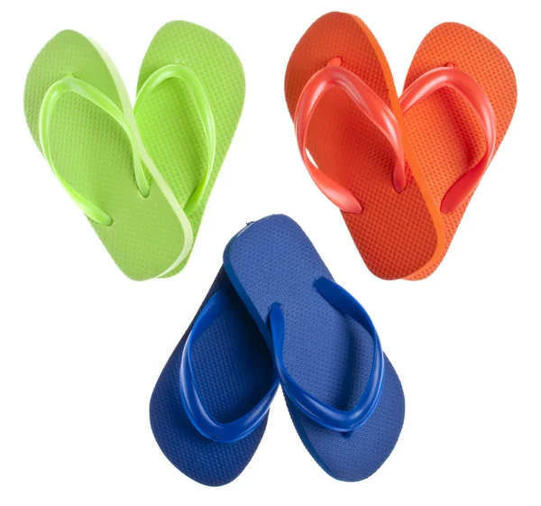 Flip flop sandalet kalp şekilleri — Stok fotoğraf