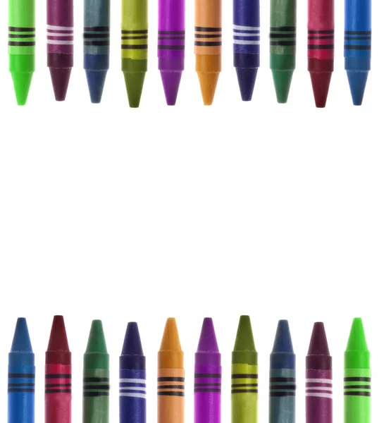 Crayon vibrante Torna all'immagine di frontiera della scuola — Foto Stock