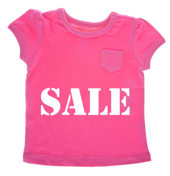 Roze tee shirt met verkoop bericht — Stockfoto