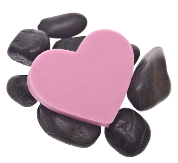 Καρδιά σε πέτρες μασάζ zen — Φωτογραφία Αρχείου
