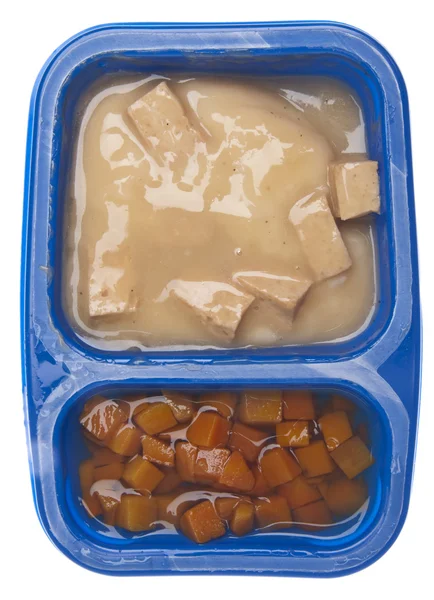 Turkey with Gravy and Carrots TV Dinner — Stock Photo, Image