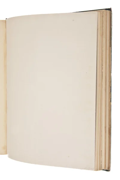 Öppna vintage bok med tom sida — Stockfoto