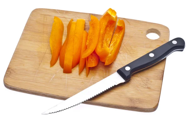 In Scheiben geschnittene Orangenpaprika — Stockfoto