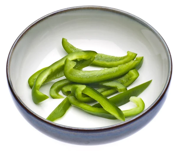 Fette di peperone verde fresco — Foto Stock