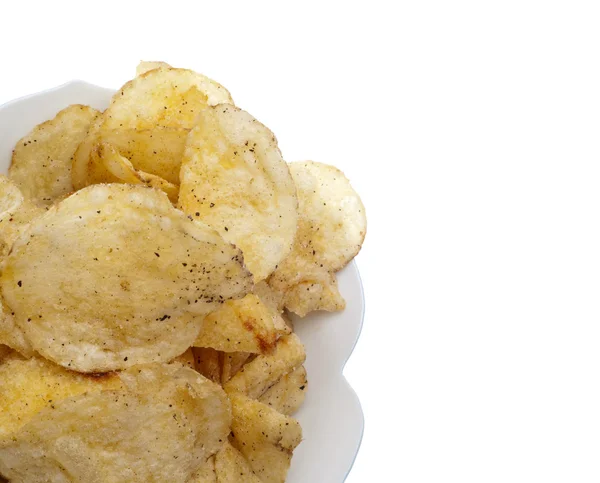 Kartoffelchips mit Salz und Pfeffer — Stockfoto