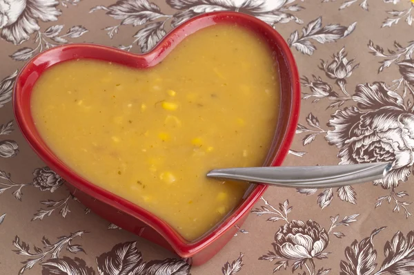 Čerstvé kukuřičná polévka — Stock fotografie