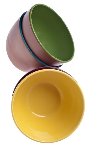 Set of Vibrant Plastic Bowls — Stock Photo, Image