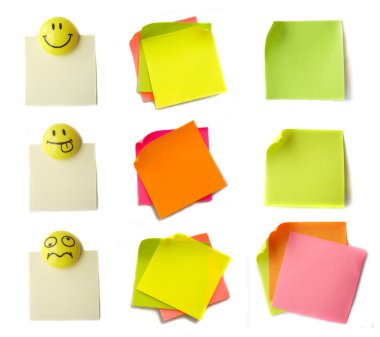 Colored notes paper clipart