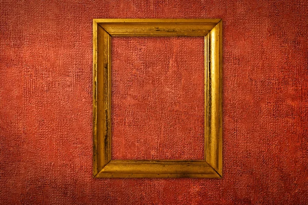 Vintage çerçevesinin üzerine kırmızı duvar kağıdı — Stok fotoğraf