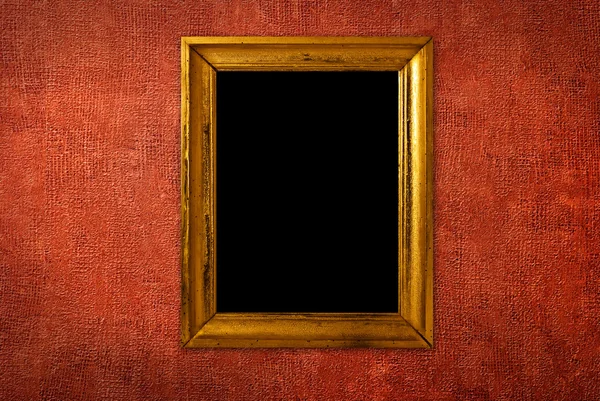 Ročník rám nad červenou tapetu — Stock fotografie