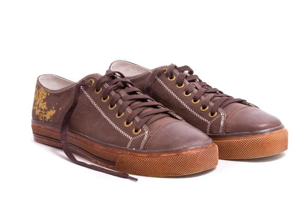 Bruna spetsar skor — Stockfoto