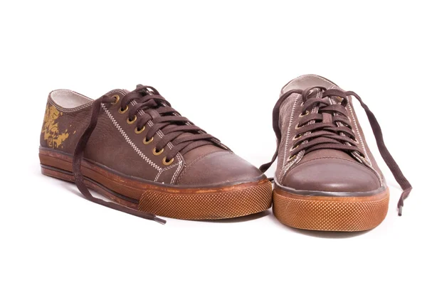 Sapatos de renda marrom — Fotografia de Stock