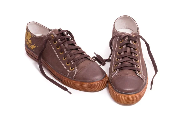 Bruine lace schoenen — Stockfoto