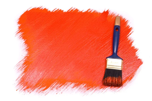 흰 배경에 붉은 페인트를 칠하라 — 스톡 사진