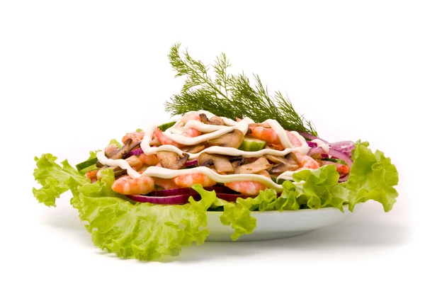 Salad from shrimps — Stock Photo, Image
