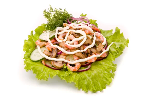 Salad from shrimps — Stock Photo, Image