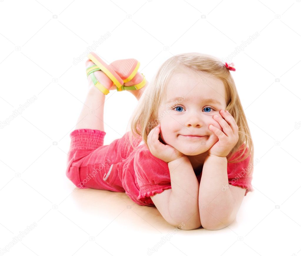 Closeup portrait of a little girl