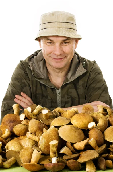 Habitual gatherer of mushrooms — Stock Photo, Image