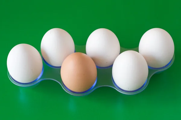 Eieren op groene achtergrond — Stockfoto
