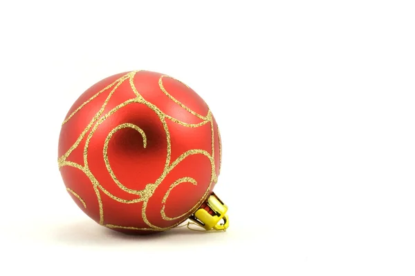 Red christmas ball with ornament — Stock Photo, Image