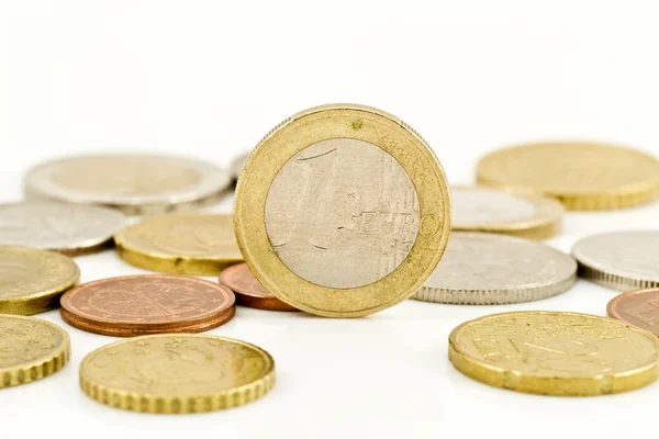 Coins over white — Stock Photo, Image