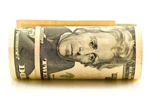 Рулон американских долларов — стоковое фото