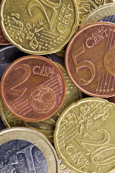 Крупним планом монети євро — стокове фото