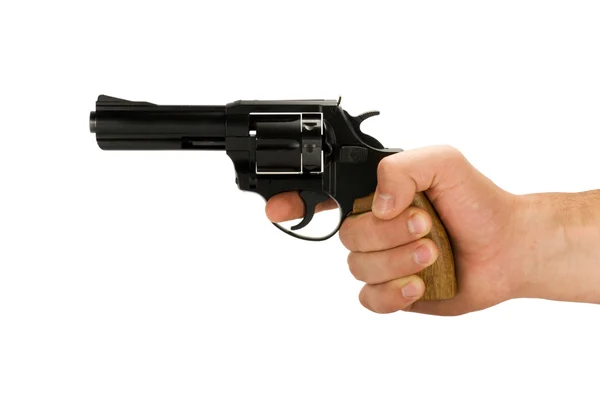 Mão com arma de revólver — Fotografia de Stock
