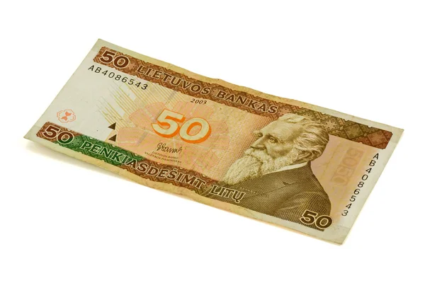 Bankovka 50 litas — Stock fotografie