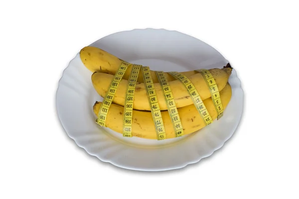 Piastra con banane — Foto Stock