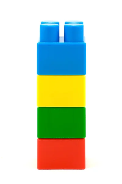 Renkli plastik oyuncak tuğla — Stok fotoğraf