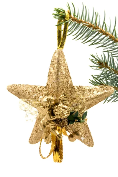 Vánoční hvězda s angel — Stock fotografie
