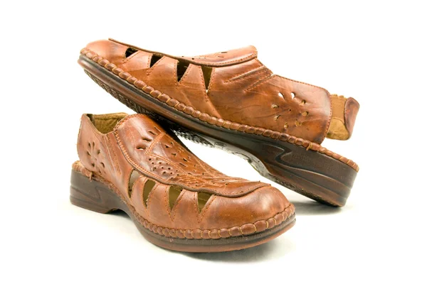 Barna bőr cipő — Stock Fotó