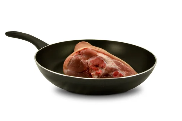 stock image Raw meat in pan