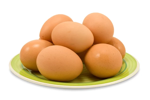 Ovos de galinha castanha fresca — Fotografia de Stock