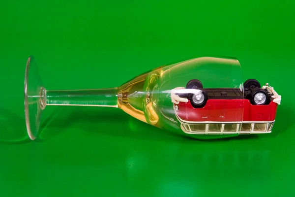Car in wine glass — Stok Foto