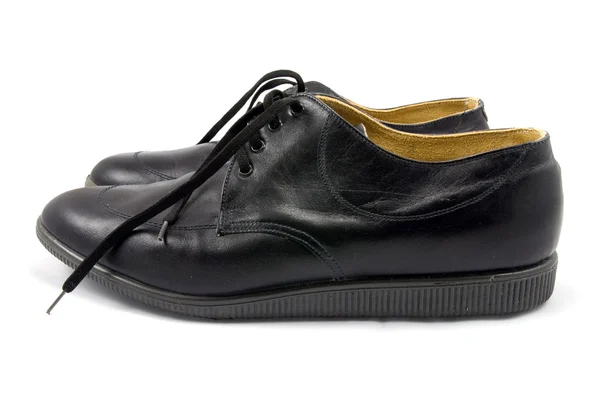 Par de sapatos de couro preto — Fotografia de Stock