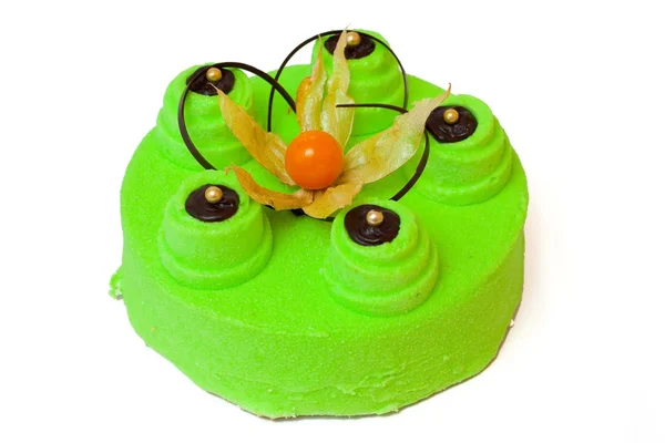 Tvarohový dort s piniovými zelená — Stock fotografie