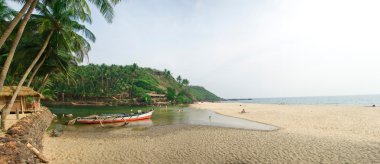 Nehir ve deniz ile Goa'nın plaj