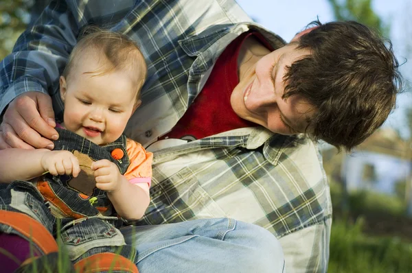 stock image Father and daughter playing together