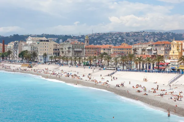 法国，漂亮的蓝色海滩 图库图片